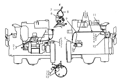 Электрооборудование дизеля с пусковым двигателем Б-170